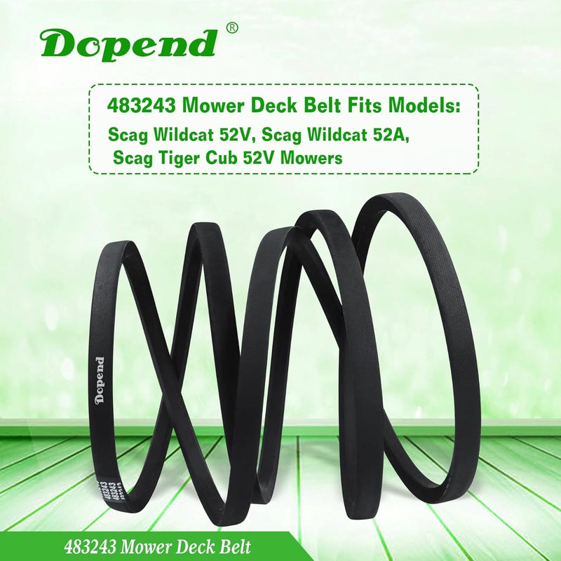 Dopend 483243 Mower Deck Belt 5/8'' x 135-1/2'' for Scag Tiger Cat, Scag Tiger Cub, Scag Wildcat with 61 inch Deck, Replaces 483243 Scag Deck Belt - Image 5